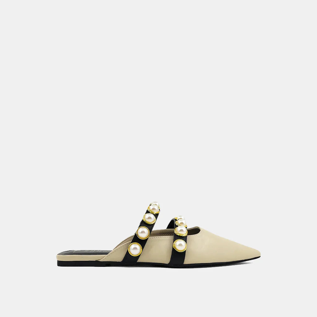 Zara top pearl mules