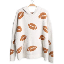 Football Pattern Hooded Sweater