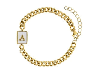 Gold Frame Initial Bracelet