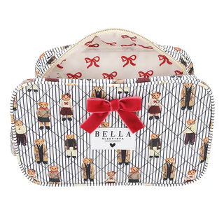 Preppy Bear Quilted Cosmetic Bag