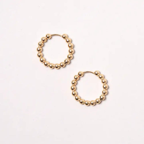 14K Gold-Dipped Ball Hoop Earring