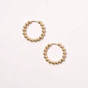 14K Gold-Dipped Ball Hoop Earring