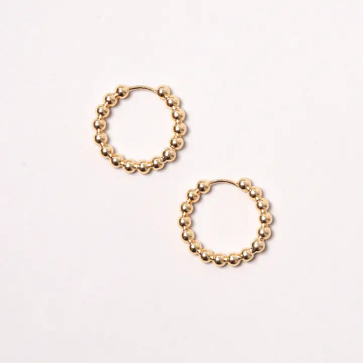 14K Gold-Dipped Ball Hoop Earring