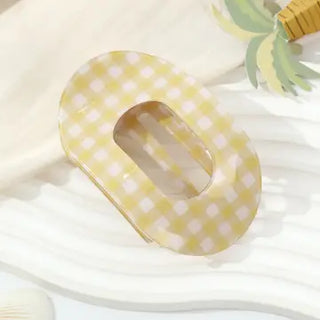 Gingham Barrette Hair Clip
