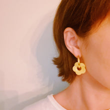 Daisy Drop Hoop Earrings