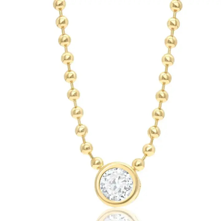 Diamond Gemstone Charm Necklace