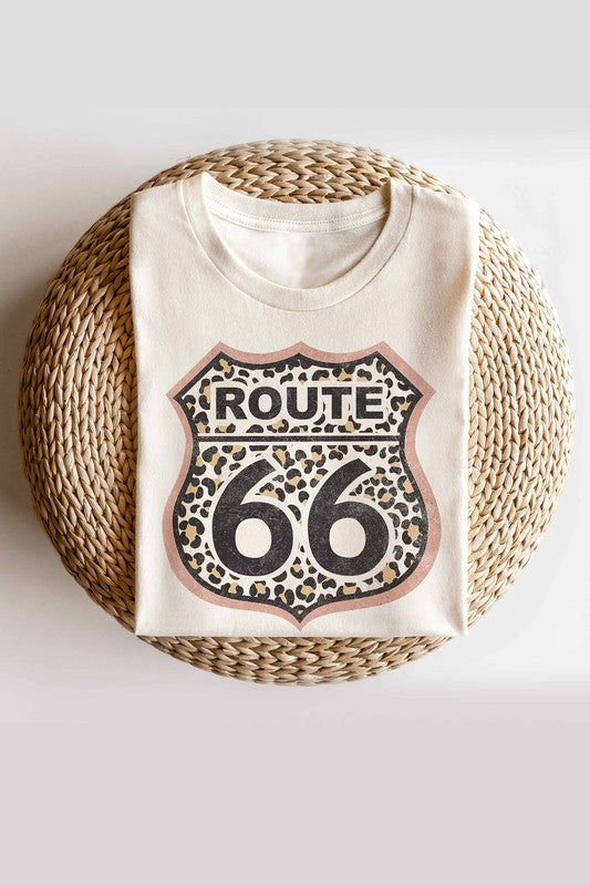 Route 66 Leopard Graphic Tee