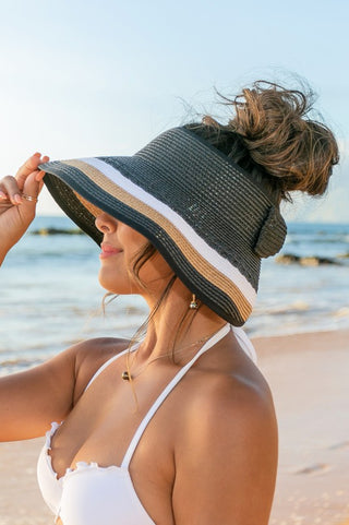 Striped Roll Up Visor