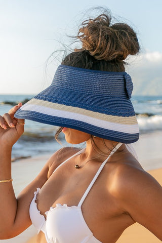 Striped Roll Up Visor
