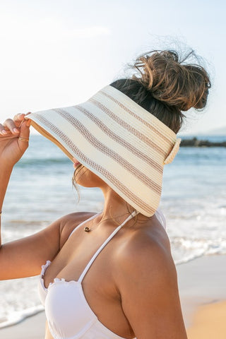 Striped Roll Up Visor