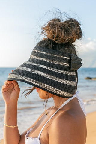 Striped Roll Up Visor