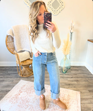 Cuffed Barrel Jeans