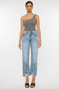 Carter High Rise Straight Ankle Jeans
