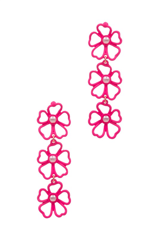 Linear Flower Earrings