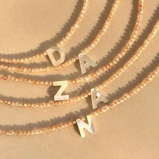 Initial Letter Shell Pendant Necklace