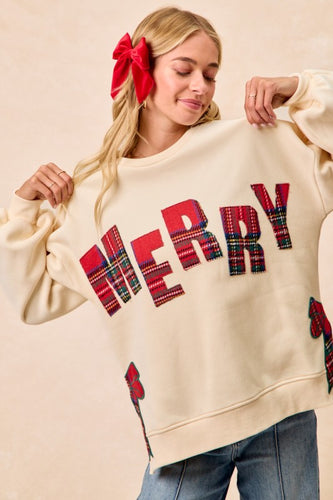 Merry Side Bow Sweatshirt