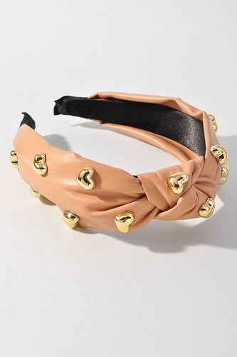 Heart Stud Leather Headband