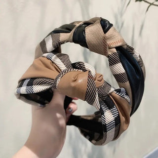Plaid Leather Headband