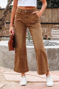 PRE ORDER- Bree Cropped High Rise Wide Leg Jeans