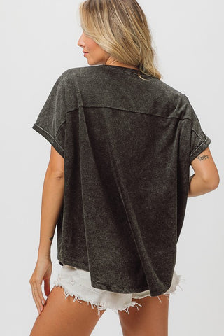 Sequin Baseball Patch Top