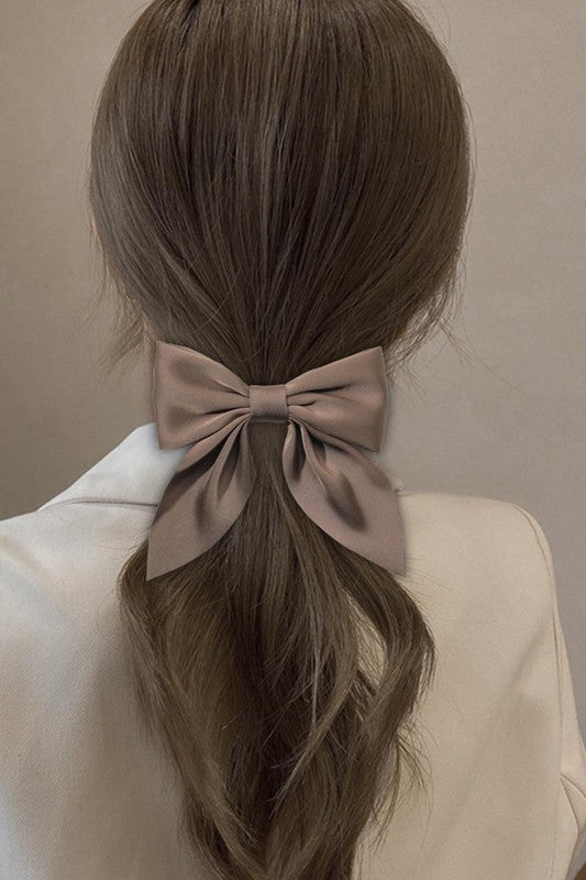 Satin Bow Hair Clip – Charmed Boutique Pontiac