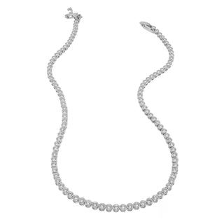 Demi- Fine Silver Tennis Necklace