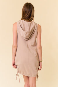 Drawcord Hooded Dress