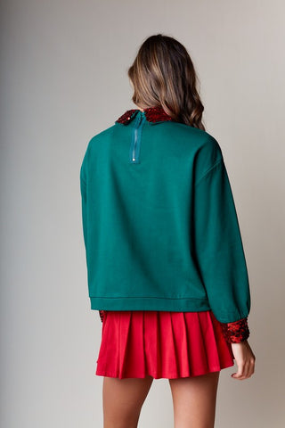 Sequin Collar Top
