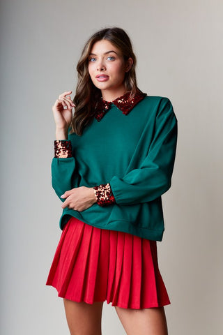 Sequin Collar Top