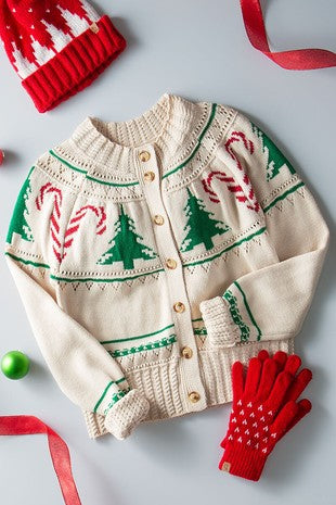 Holiday Cheer Crewneck Cardigan