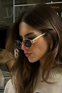 Retro Oval 90s Vintage Fashion Round Sunglasses