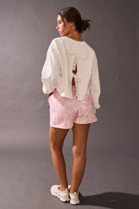 Melanie Lace Bow Back Sweatshirt