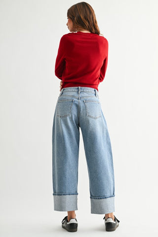Cuffed Barrel Jeans