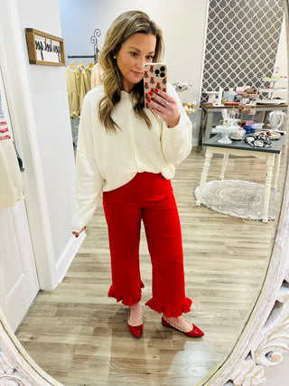 Ruby Ruffle Hem Pants
