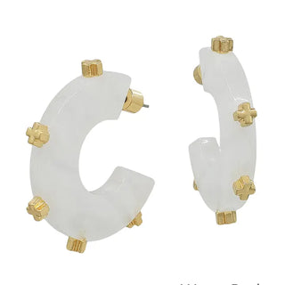 Cross Bead Detail Hoops
