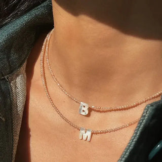 Initial Letter Shell Pendant Necklace