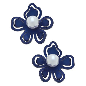 Julia Resin Flower Statement Stud Earrings