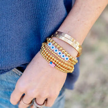 American Flag Gold Beaded Bracelet