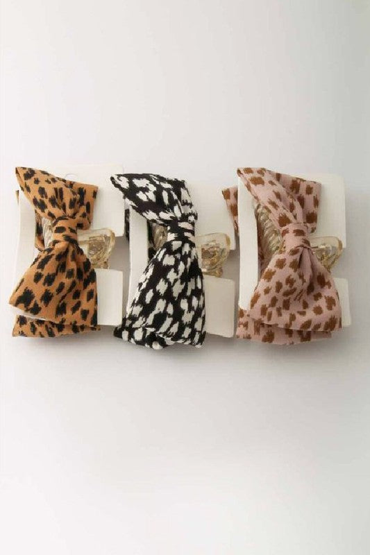 Leopard Bow Claw Clip