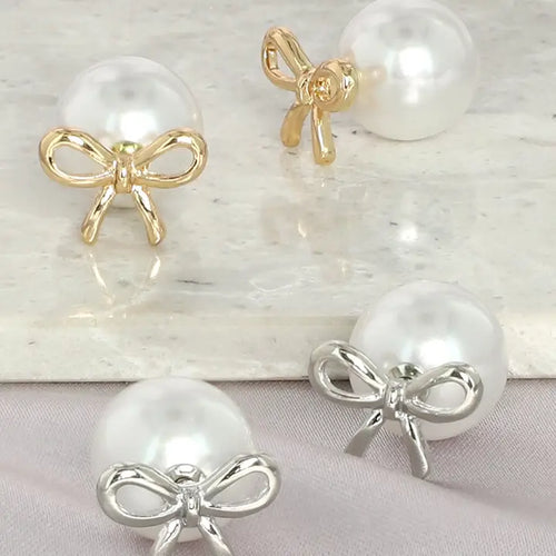 Pearl Bow Earrings