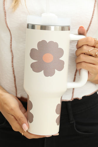 Beige Flower Tumbler