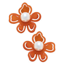 Julia Resin Flower Statement Stud Earrings