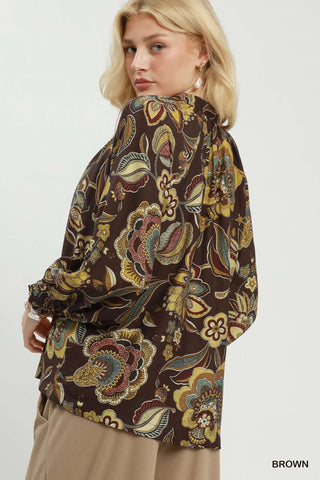 Meadow Velvet Trim Blouse