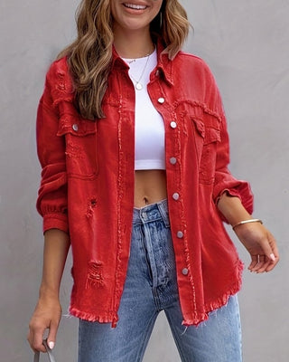 Distressed Shacket