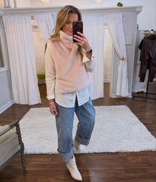 Rose Faux Vest