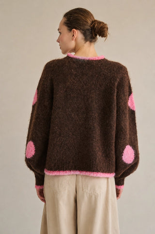 Retro Dot Fuzzy Sweater