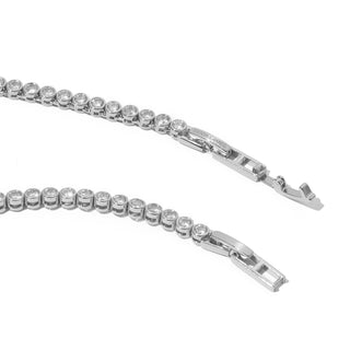 Demi- Fine Silver Tennis Necklace