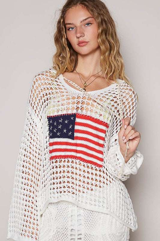 Flag Crochet Sweater