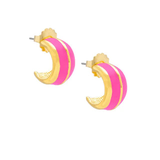 Colorful Enamel Huggie Earring