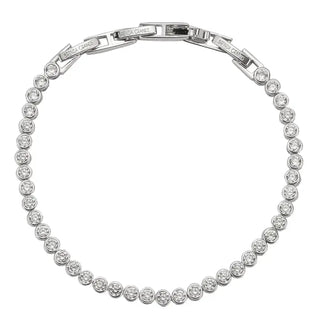 Demi-Fine Silver Round Brilliant Tennis Bracelet